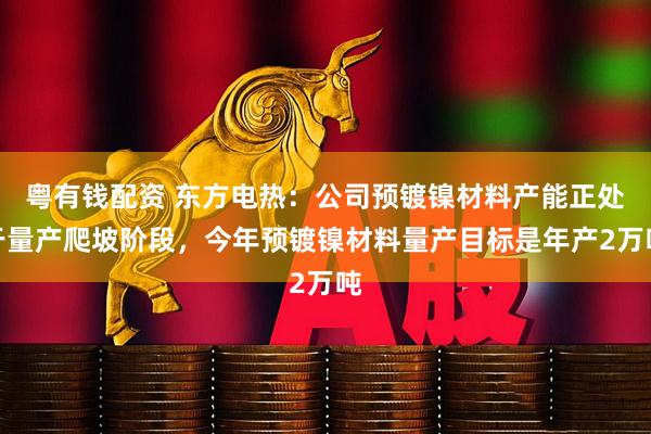 粤有钱配资 东方电热：公司预镀镍材料产能正处于量产爬坡阶段，今年预镀镍材料量产目标是年产2万吨