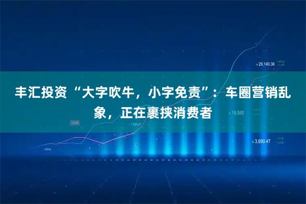 丰汇投资 “大字吹牛，小字免责”：车圈营销乱象，正在裹挟消费者