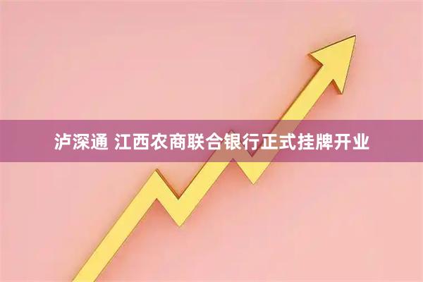 泸深通 江西农商联合银行正式挂牌开业